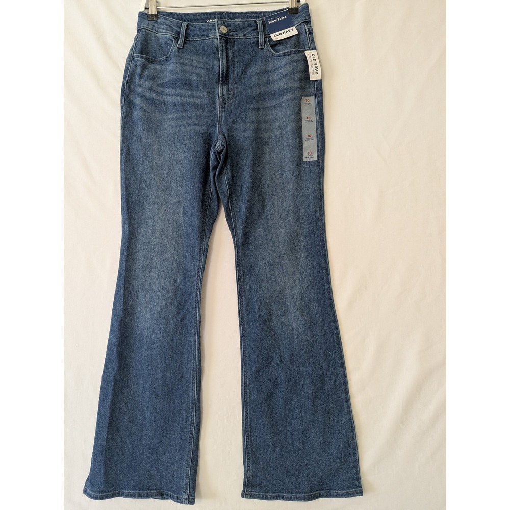 Old Navy Womens‎ High Rise Wow Flare Jeans Medium Wash Size 10 Stretch Boho New